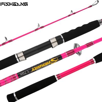 China FISHGANG Factory Price High Carbon Blank Spinning Fishing Pole 1.7m Pink 2 Section Boat Sea Fishing Tackle Rod for sale