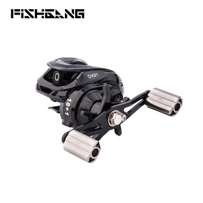 China LEFT HAND FISHGANG 18+1bb metal reel 8kg big drag power set cheap seawater overhead bait casting reel fishing reels for sale