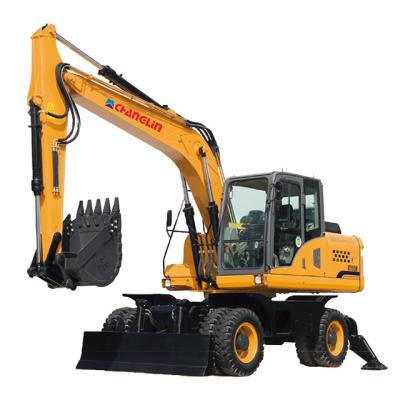 China Building Material Shops Bucket for sale 13Ton 14Ton 15Ton wheel  excavator with cummins engine for sale