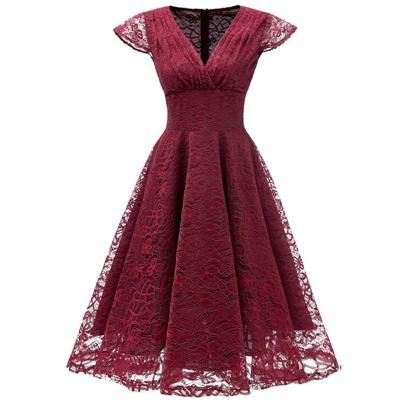 China Breathable Quality Holiday Dress Christmas Costume Designs Short Sleeve Lace Clothes For Woman for sale