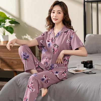 China Hot Selling High Expectancy QUICK DRY Best Quality 100% Cotton Short Sleeve Pajamas For Women for sale