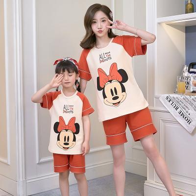 China New Designer Sleepwear Sleeve Satin QUICK DRY Family Pajamas Pure Cotton for Lovers and Kids for sale