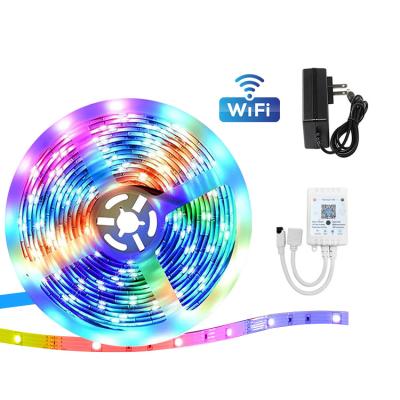 China Warehouse Smart Home Tuya WIFI Radio Controlled Dreamy Color Lighting Compatible Alexa Google RGBIC LED Strip Set for sale