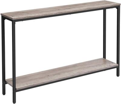 China (Size) Adjustable Sofa Table with Shelf Industrial Entry Table for Living Room, Wood Look Accent Entry Table, Greige Console Table for sale