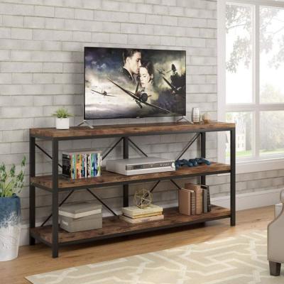 China Convertible Sofa Table, 3 Tier TV Console Long Sofa Table TV Stand with Storage Shelves for Hallyway, Living Room, 55 inch for sale