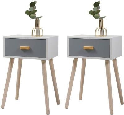 China Convertible Nightstand Set of 2 with Modern Minimalism Nightstands, Wooden Legs Sofa Side Drawer End Table Side Table Table for sale