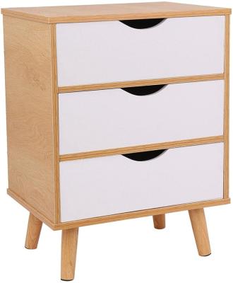 China Convertible Nightstand with 3 Storage Drawers, Wooden End Side Tables for Bedroom, Modern Night Stand with Locking Drawers for sale