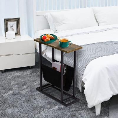 China (Size) Adjustable Small Side Table for Small Spaces Slim End Table with Magazine Rack Narrow End Tables for sale