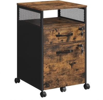 China Convertible filing cabinet with lock with 2 storage drawers for hanging files, open shelf, Home Office for sale