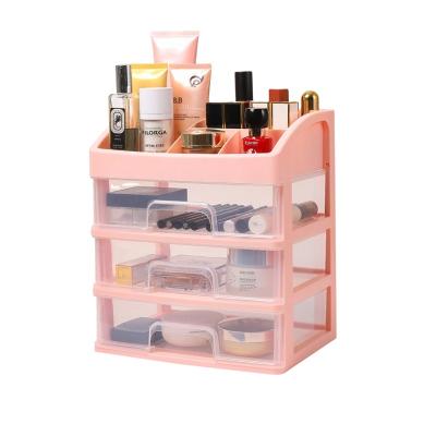 China Sustainable Drawer Type Finishing Plastic Lipstick Desktop Storage Skin Care Cosmetics Storage Box for sale