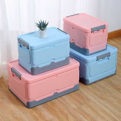 China Cheap Collapsible Folding Plastic Organizer Storage Box Viable Household Storage Box for sale