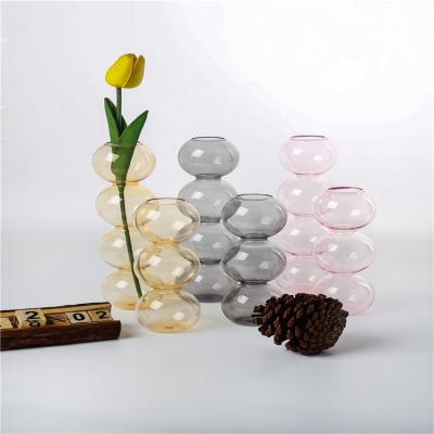 China Table Modern Decoration Glass Vase Frosted Cylinder Glass Vase For Florist for sale