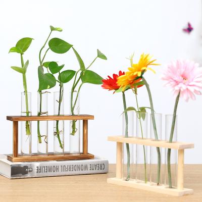 China Contemporary Hot Selling Vase Plant Flower Glass Tube Clear Glass Hydroponic Vase for sale