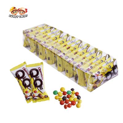 China Halal Custom Rainbow Choco Colored Chocolate Beans Mini Chocolate Snacks Candy and Biscuit Supplier for sale