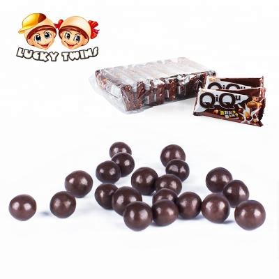 China ready to ship black semi sweet coated peanut cheap kids candy chocolate bean BALL for sale