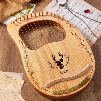 China Cheap Portable Wooden Harp 16 String Lyre Harp Musical Instrument for sale