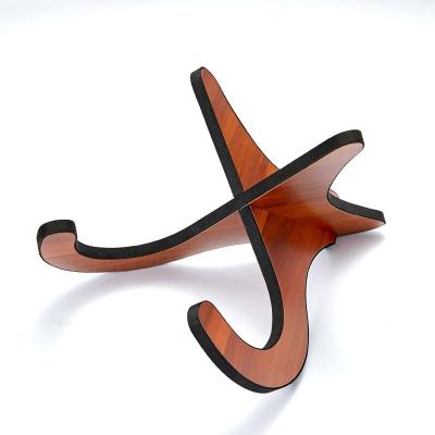 China Portable Solid Natural Mahogany Wood Stand For Lyre Harp Ukulele Guitar Musical Instrument for sale