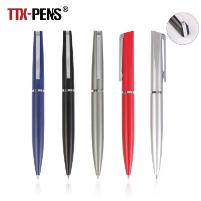 China Agriculture TTX To Promote Advertising Multi-color Custom Logo Slim Metal Ballpoint Pen For Hotel Meetings for sale