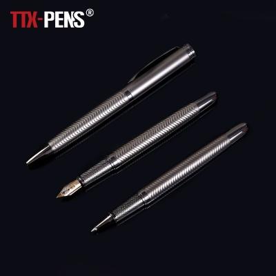 China Student TTX Oem Business High Quality Metal Custom Logo Smooth Writing Fountain Pen Ink Pen for sale