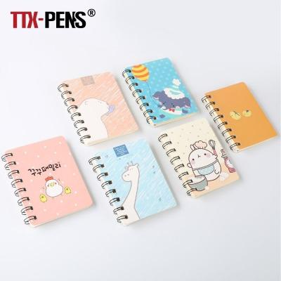 China Hardcover TTX Student Gift Stationery Portable Pocket  Cartoon Animal Little Small Coil Notebook for sale