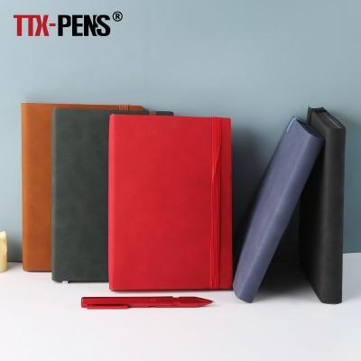 China Printed TTX Personalized Custom A5 Soft Case PU Leather Undated Lined Agenda Office Planner Notebook for sale