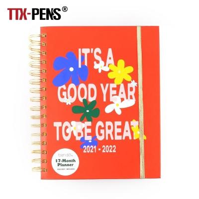 China Agriculture TTX Daily Weekly Monthly Customized A5 Journal Christmas Notebook With Gold Foil On Cover Spiral Bound Planner Book for sale