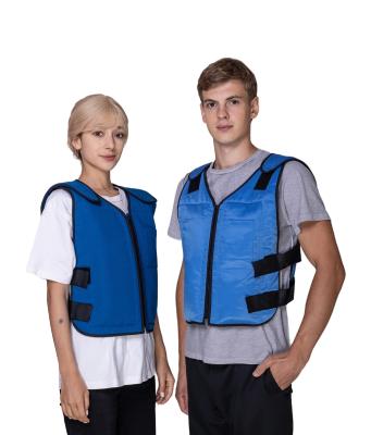 China 100% Polyester Nonwoven Weaving Method Cooling Vest with Phase Change Material Ice Pack for sale