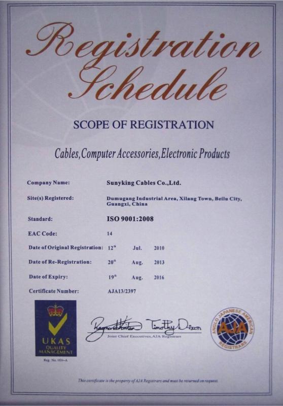 ISO 9001-2008 - Sunyking Technology Co., Ltd