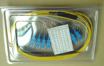 China 12 Core SC / UPC Fiber Optic Ribbon Pigtails Patch cord , OFNR / OFNP / PVC Type for sale