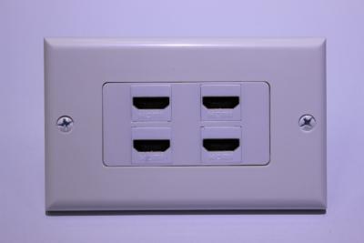 China 1-Gang Decorative 4Port HDMI Keystone Wall Plate RoHS For Computer Network for sale