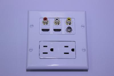 Cina piatto di parete decorativo di stile 2-Gang P/O2 HDMI/Coax/3-RCA RoHS per il teatro domestico in vendita