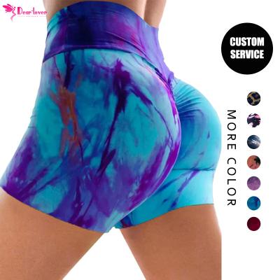 China Anti-Wrinkle New Arrived 2022 High Quality Printing Yoga Dye Tie Waist Anti-Wrinkle Fashion Summer Women High Booty Shorts for sale