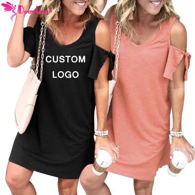 China Summer Fashion Oversized Graphic Ladies Anti-Wrinkle Leopard V-Neck Anti-Wrinkle Print Casual T-shirt Dresses For Women for sale