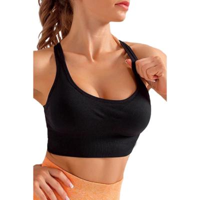 China Hot Selling New Fashion Breathable Breathable Style Padded Sports Bra Women Yoga Bra Color Fitness Top Firm Support for sale