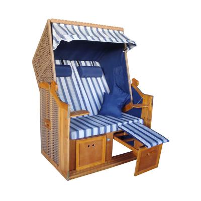 China Wicker Double Seat Strandkorb Beach Chair Rattan Beach Basket Easy-Carry Chair for sale