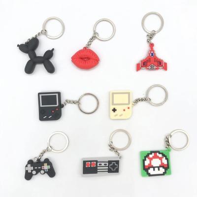 China Car Locks Security Key Chain Set Cute Silicone Cartoon Rubber Key Chain Handmade Cute Key Ring For Promotion Souvenir for sale