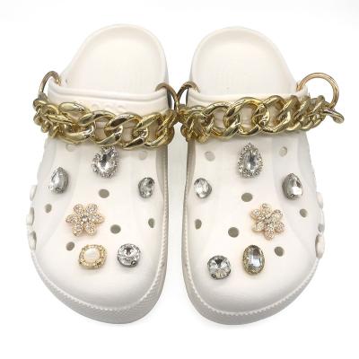 China Clog Charm 2 Pieces Metal Shoe Charms Hanging Chain DIY Shoe Chain Charms Shoe Chain with Buckle for Birthday Halloween Christmas for sale