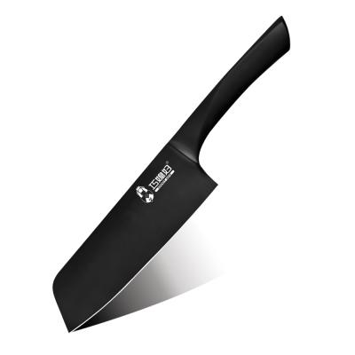 China New Design Viable Butcher Knife Customize 7 Inch Chinese Kitchen Knife Black Color for sale