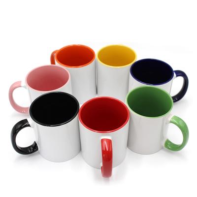 China Inner Sustainable Popular Top Grade And Handle Color Blanks Cup Mug 11oz For Sublimation for sale