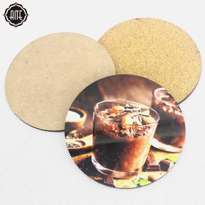 China Viable China Wholesaler Importer Exporter Coffee Mug Mat Pad Around MDF Sublimation Coaster Custom for sale