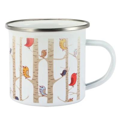 China Sustainable Dubai Wholesale Market OEM ODM Classic White Enamel 400ml Mug Custom Sublimation for sale