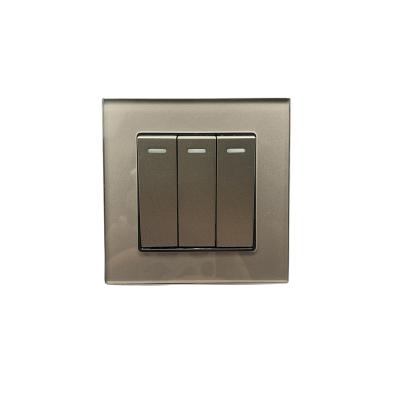 China White Classics EU/UK Standard Wall Lamp Crystal Glass Panel Wall Switch for sale