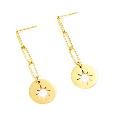 China TRENDY Jewelry 18k Pvd Gold Plated Earrings Lovely Designs Chain Planet Dangle Earrings For Women for sale