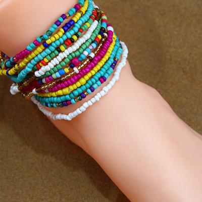 China FASHIONABLE Women Ladies Jewelry Hotwife Summer Boho Bead Bohemian Anklet Beaded Anklets for sale