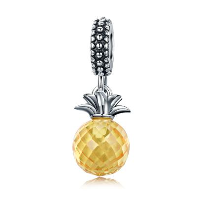 China Custom Gemstone Silver 925 Sterling Silver Modalen CZ Pineapple Necklace Pendant for sale