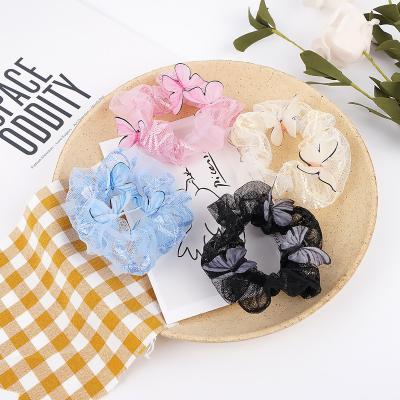 China New Arrival Butterfly Scrunchies Hair Accessories Mesh Yarn Butterfly Hair Scrunchies Ponytail Holder for Women Girls for sale