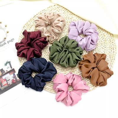 China 2021 Hair Color Fan Girl Hair Decoration Amazon Hit Scrunchies Hair Scrunchies Volume Elastic Wholesale Pure Soft Oversized Accessories for sale