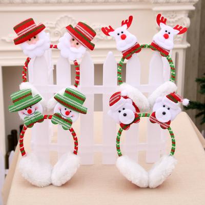 China Santa Claus Snowman Elk Headbands Kids Outdoor Daily Life Cartoon Festival Earmuff Hair Accessories Keep Warm Christmas Decoration for sale