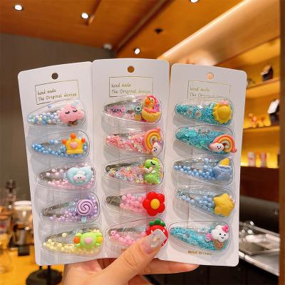 China Fashion New 5pcs/set Baby Hair Clip Set Cartoon Baby Accessories Sofa Clip Broken Hair Bangs Cute Soft Baby Hair Clips for sale