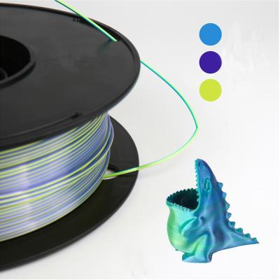 China Tricolor PLA 1kg Tricolor Silk Filament Tricolor Color For 3d Printing 1.75mm 1KG For 3D Printer Filament for sale